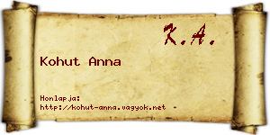 Kohut Anna névjegykártya