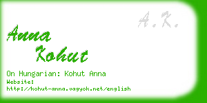 anna kohut business card
